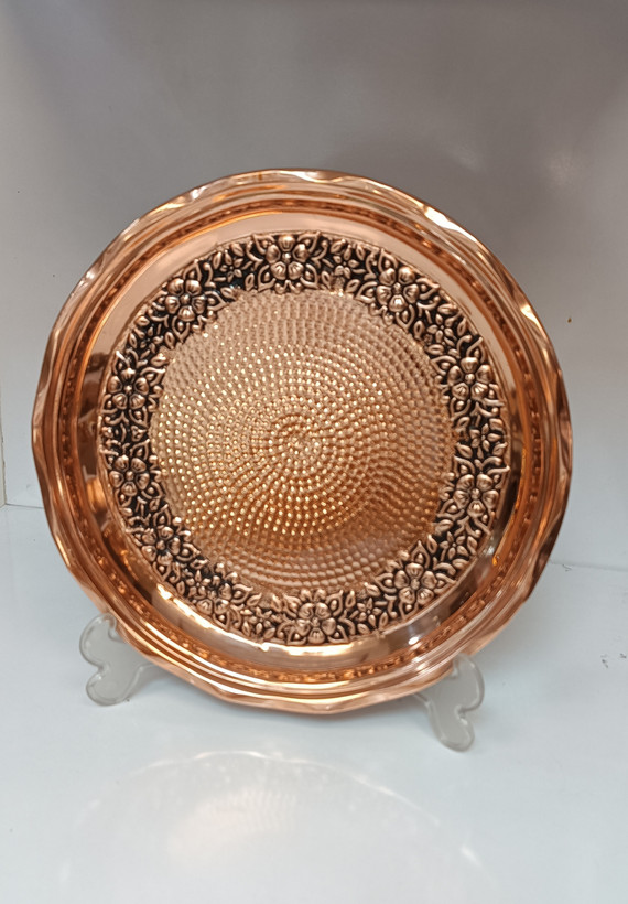 سینی چایی مسی نانو شده طرح گلستان