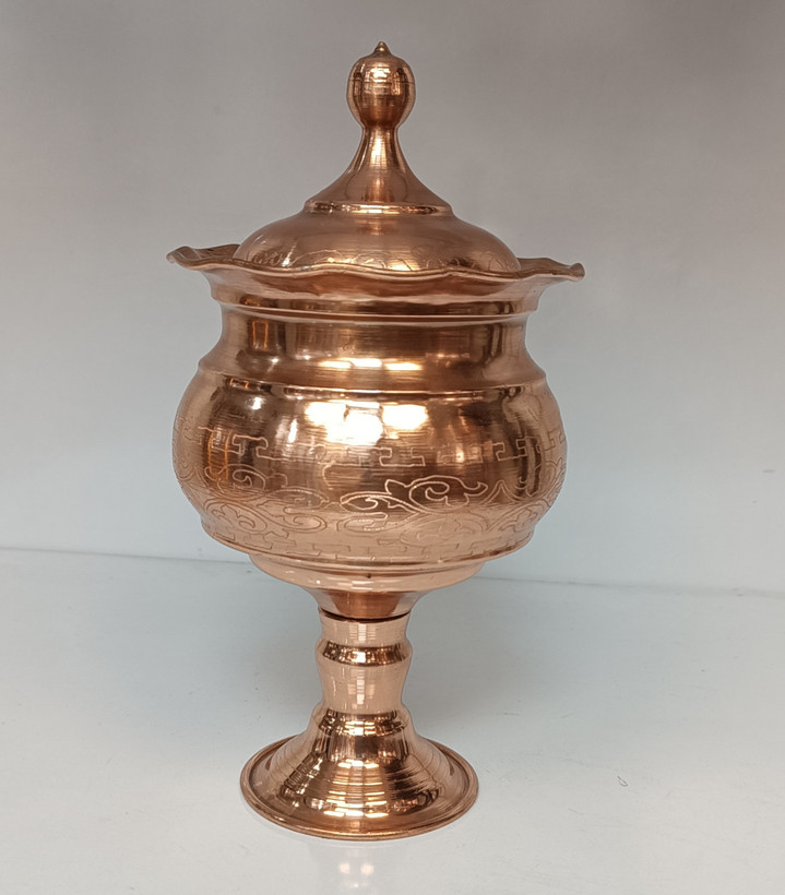 شکلات خوری درب دار مسی طرح لیزر