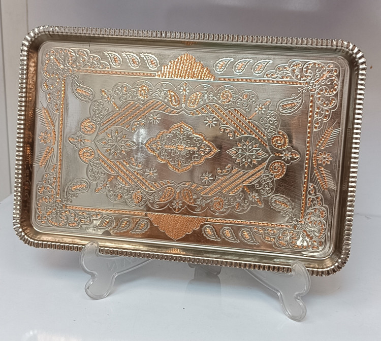 سینی چایی مسی با روکش کروم نانو شده