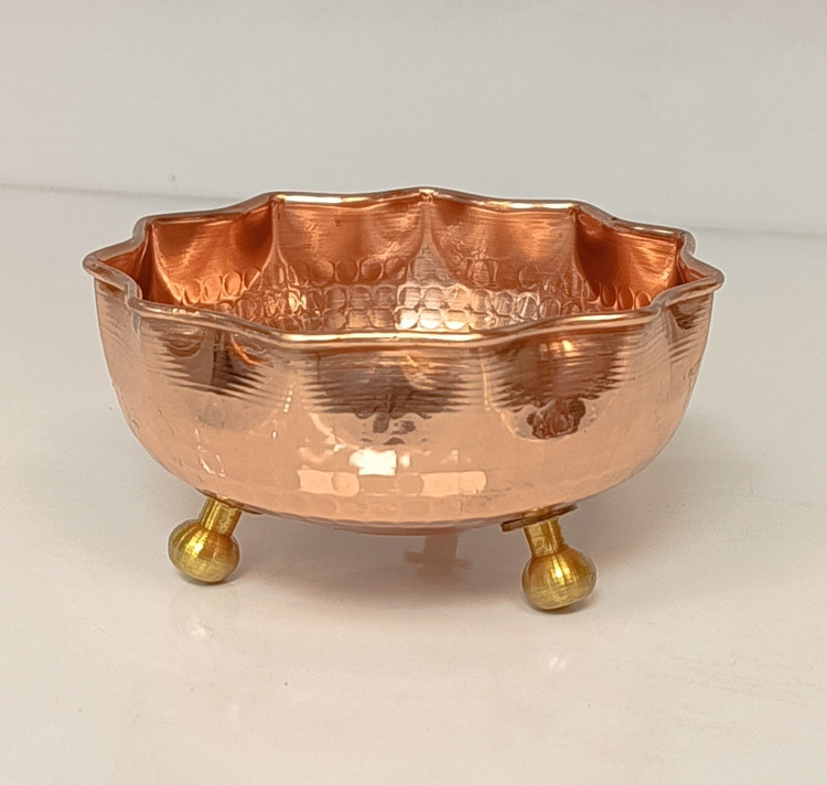 پیاله آجیل مسی سه پایه