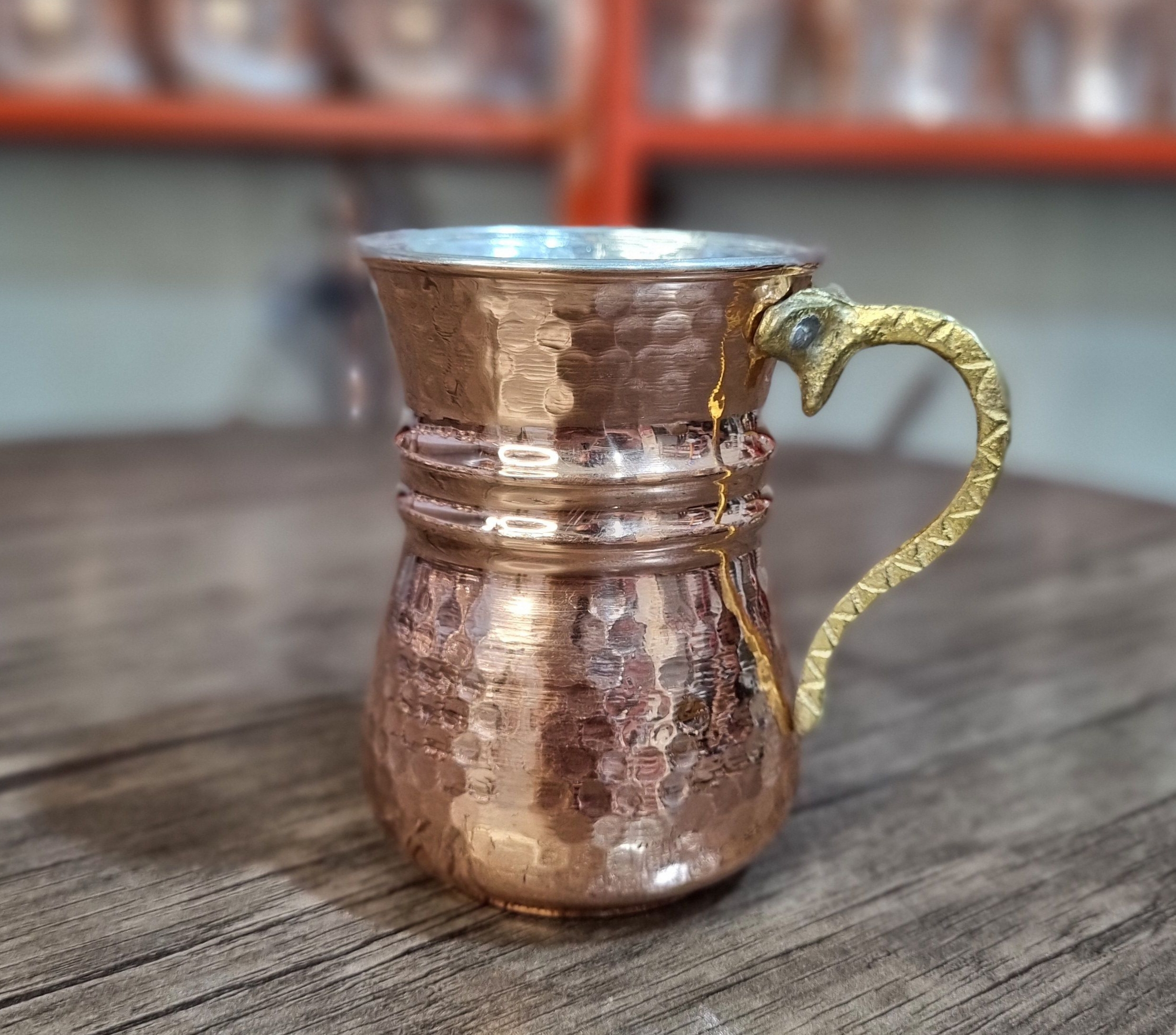 لیوان مسی دسته دار نانو شده رنگ ثابت