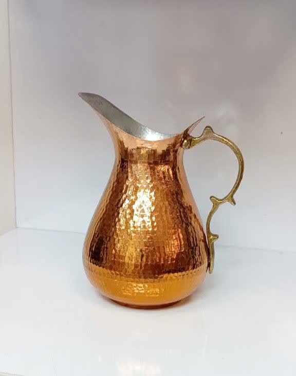 پارچ آب مسی نانو شده رنگ ثابت 1/6 لیتری طرح ترک