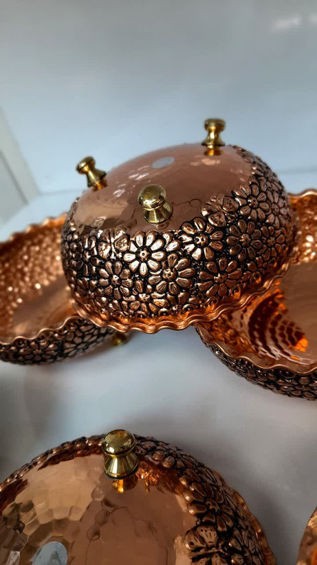 بستنی خوری مسی رنگ ثابت آریا6تایی