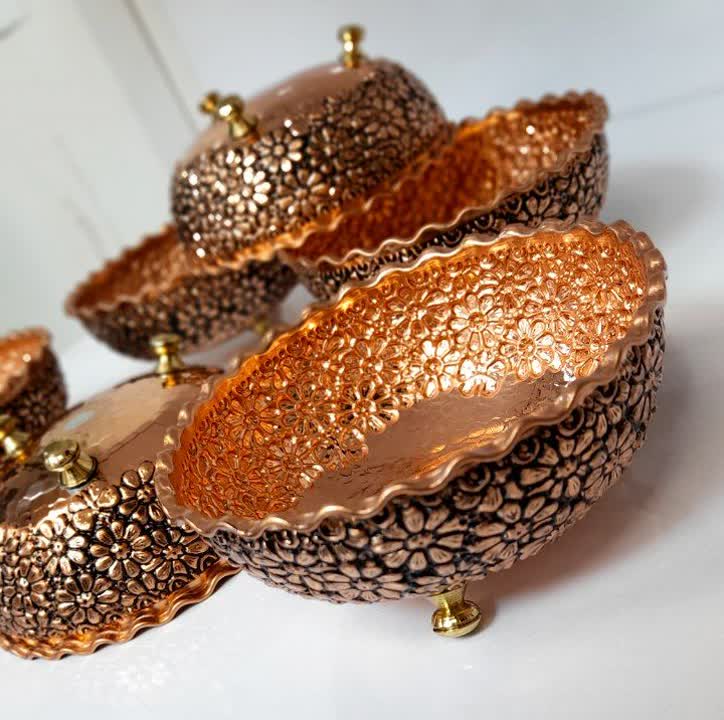 بستنی خوری مسی رنگ ثابت آریا6تایی