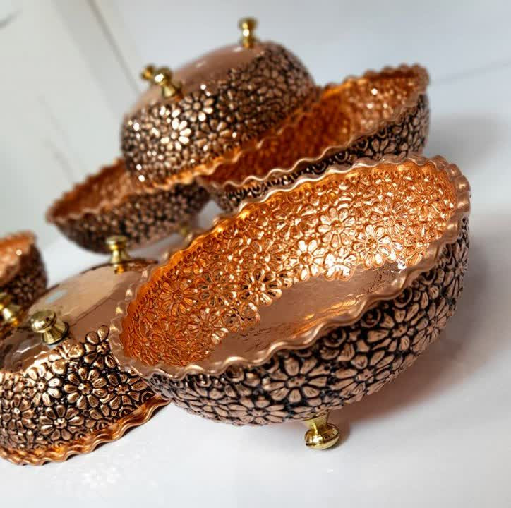 بستنی خوری مسی رنگ ثابت آریا6تایی