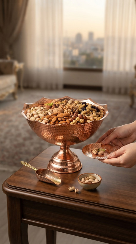 آجیل خوری مسی زنجان نانو و رنگ ثابت ارسال رایگان