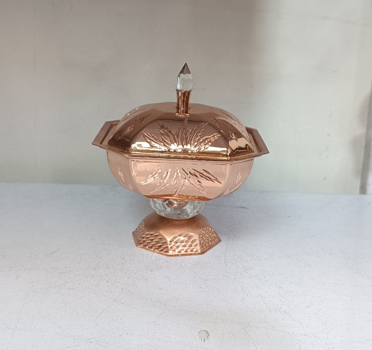 قندان مسی مربع پایه دار سلطنتی نانو شده