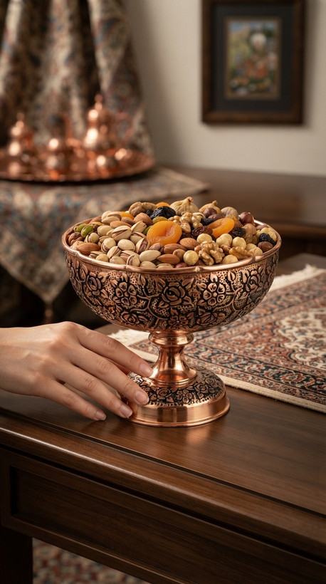 آجیل خوری مسی زنجان سیاه قلم نانو شده بهار