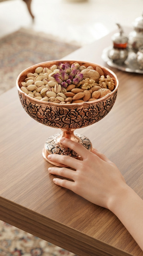 آجیل خوری مسی زنجان سیاه قلم نانو شده بهار