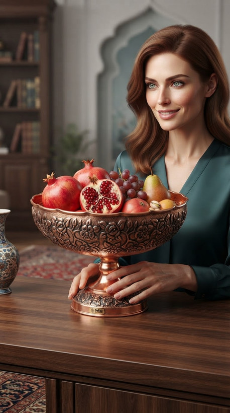 میوه خوری مسی زنجان نانو شده سیاه قلم بهار