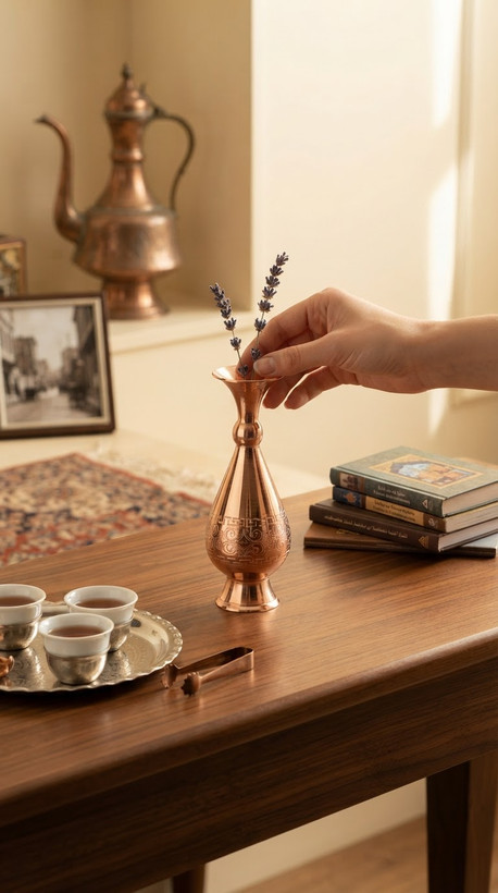 گلدان مسی نانو شده زنجان با طرح لیزری