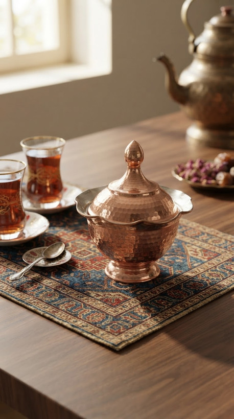 قندان مسی بدونه پایه نانو شده رنگ ثابت