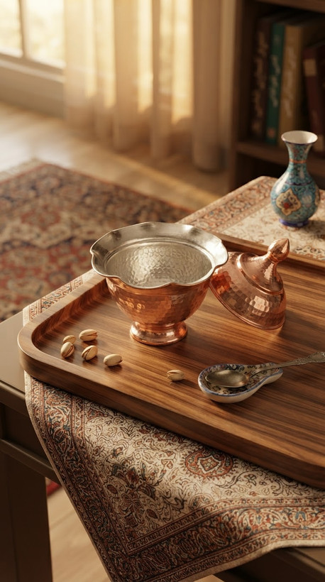 قندان مسی بدونه پایه نانو شده رنگ ثابت